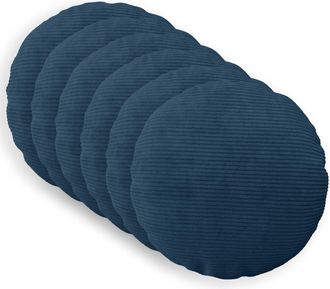 vidaXL Funda De Almohada 6 Uds. Heerlen Azul Marino &Oslash; 50 Cm Pana Vidaxl