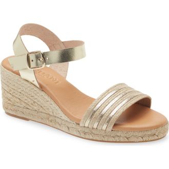 Cordani Eloise Ankle Strap Espadrille Platform Wedge Sandal in Platino at Nordstrom, Size 7.5Us