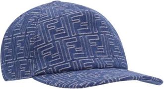 Fendi Denim Baseball Pet - Heren - Petten - Blauw - ONE Size - Denim - Accessoires