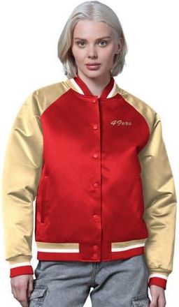Starter Womens Starter Scarlet/Gold San Francisco 49ers Satin Full-Snap Vintage Varsity Jacket at Nordstrom, Size Xx-Large