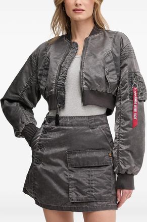 Alpha Industries cropped zip-up bomber jacket - Grey