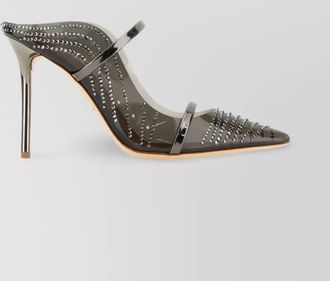 Malone Souliers leather mules adorned with rhinestones and transparent panels