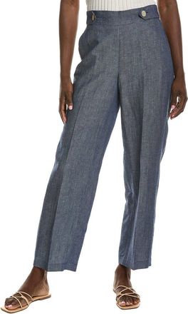 Anne Klein High Rise Linen-Blend Wide Leg Pant