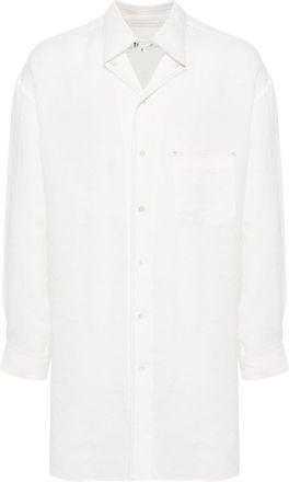Yohji Yamamoto contrast-stitching linen shirt - men - Linen/Flax - 2 - White