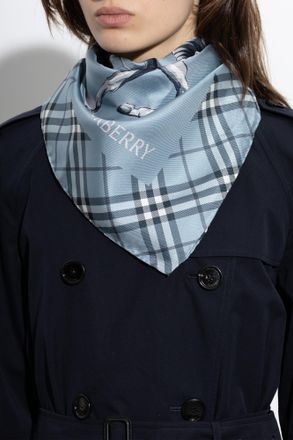 Burberry Silk Scarf, Unisex, Blue