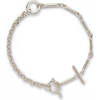 LADY GREY Triplet Toggle Anklet in Silver at Nordstrom