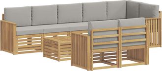vidaXL Conjunto De Sof&aacute;s De Exterior 9 Uds. Blanco Y Gris Claro Vidaxl