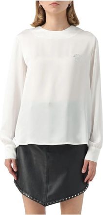 Ga&euml;lle Paris Satijnen Overhemd - Dames - Sweatshirts - Wit - XS - Satijn - Hoodies & sweatvesten