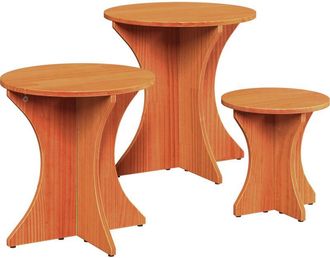 vidaXL Mesa de Café 3 pcs Marrón cera 46 x 46 x 47 cm Vidaxl