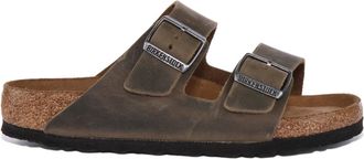 Birkenstock Classic Olive Sandal with Adjustable Straps - male - Birkenstock - Sliders - Green - 4 UK - Shoes
