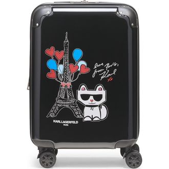 Karl Lagerfeld Up In Paris 21 Carry On Suitcase in Black at Nordstrom, Size Small