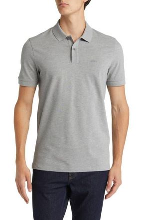 BOSS Pallas Cotton Polo in Silver at Nordstrom, Size Small