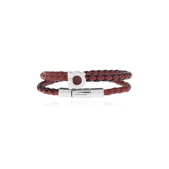 Ferragamo Bracelets, male, Red, Size: S Scubidou Braided Leather Bracelet