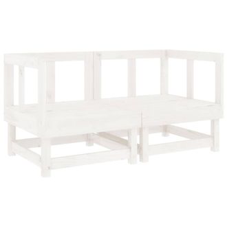 Berkfield Home Garden Corner Sofas 2 pcs White Solid Wood Pine