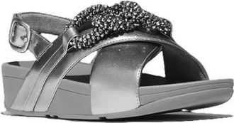 FitFlop Lulu Beaded Chain Back Strap Sandals in Silvereen at Nordstrom, Size 11