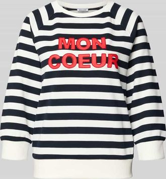 More & More More & More Sweatshirt mit Rundhalsausschnitt und 3/4-Arm in Marine, Gr&ouml;&szlig;e 34