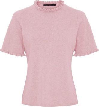 BTF-CPH T-shirt in Maglia di Cashmere con Volant - - Knitwear - Donna - Rosa - S