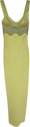 Galvan Uma Sheer Pencil Dress in Pastel Yellow Viscose