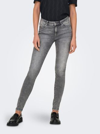Only Skinny-fit-Jeans ONLY ONLWAUW MID WAIST SK LANK COIN PKT DNM X, Damen, Gr. XL (42), L&auml;nge 30, grau (grau denim), Denim/Jeans, Obermaterial: 64% Baumwo