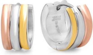 Steeltime Tricolor Huggie Hoop Earrings in Multi at Nordstrom Rack