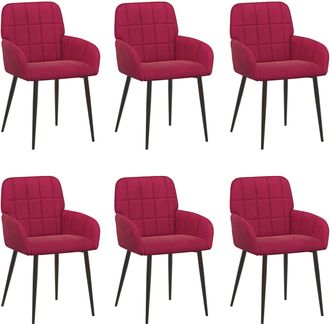 vidaXL Sillas De Comedor 6 Uds. Terciopelo Rojo Vino 57 X 50 X 85 Cm Vidaxl