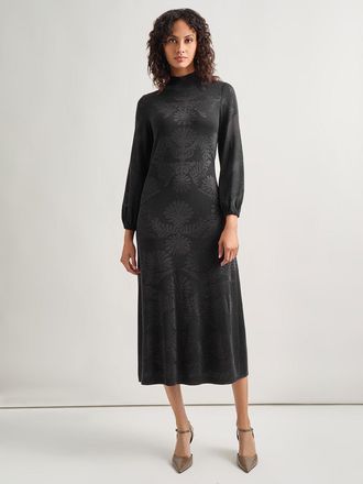 Misook A-Line Jacquard Knit Midi Dress
