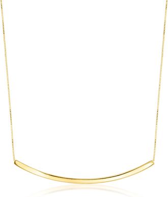 Canaria Canaria Italian 10kt Yellow Gold Curved Bar Necklace