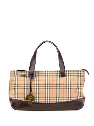 Burberry 2000-2017 HaymarketCheck canvas shopper - Bruin