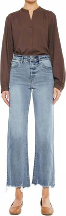 Kancan Violet High Rise Slim Wide Leg Jean In Light Wash