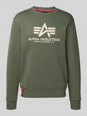 Alpha Industries Alpha Industries Sweatshirt mit Label-Print in Oliv, Gr&ouml;&szlig;e XL