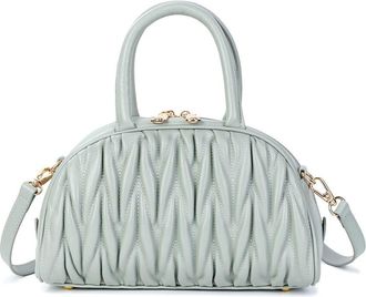 Tiffany & Fred Quilted Ruched Leather Top-Handle Satchel