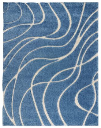 Safavieh Alfombra de polipropileno azul/beige, 244 x 305 cm