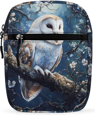 Generic Owl Flowers Moon Trendy Crossbody Bag for Men Women Small Satchel Men Sling Adjustable Shoulder Strap Messenger