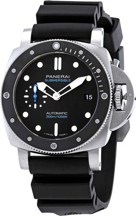 Officine Panerai Submersible Black Dial Black Rubber Mens Watch PAM00683