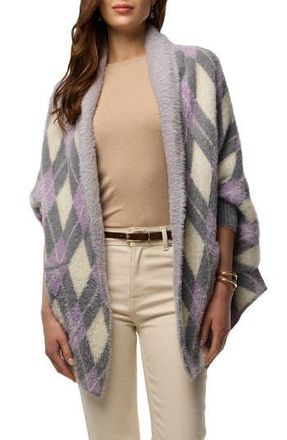 Saachi Argyle Eyelash Knit Cardigan in Grey at Nordstrom Rack