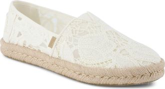 Toms Alrope Espadrille in Egret Floral Crochet at Nordstrom, Size 9.5