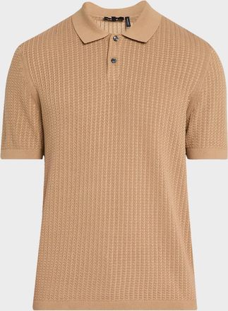 Theory Men & apos;s Cotton Cable Knit Polo Shirt