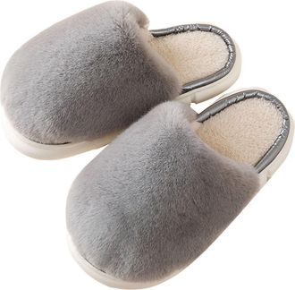 Generic [Warm Upgrade] Womens Warm Slippers Soft and Comfortable Warm Your Feet in Winter House Slippers for Women Slides (Grey, 7.5)