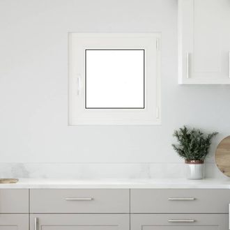 Berkfield Home Basement Window RISOR 50x50 cm Tilt&Turn DIN Right White