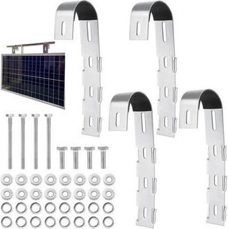 OEM Kit De Montaje De Paneles Solares De Acero Inoxidable (4 Piezas), Soporte Para Paneles Solares De Balc&oacute;n, Soporte Para Planta De Energ&iacute;a Solar De Balc