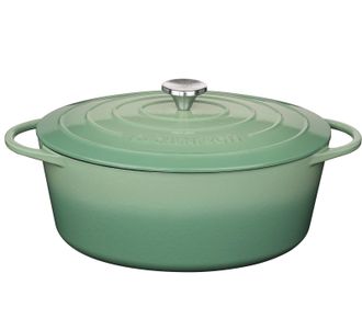 K&uuml;chenprofi Provence Enameled Cast Iron Oval Dutch Oven, 13 L, 7.4 qt