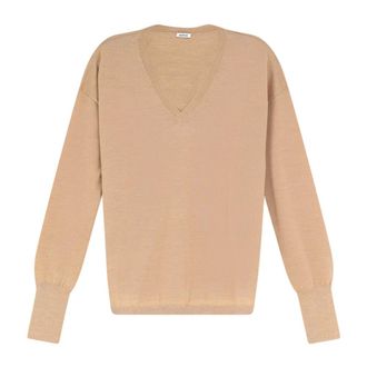 Aspesi Maglione Girocollo in Lana Vergine - - Knitwear - Donna - Beige - L
