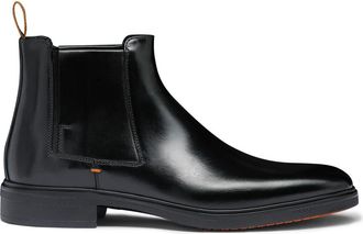 Santoni Easy Boot - Heren - Chelseaboots - Zwart - 44 1/2 EU - Leer - Schoenen