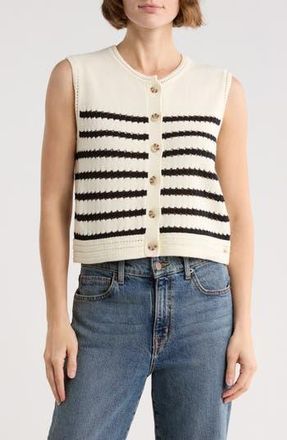 Scotch & Soda Stripe Sweater Vest in Sugar Swizzle /Black Night at Nordstrom Rack, Size X-Large