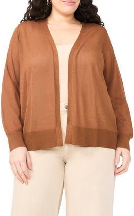 Vince Camuto Tissue Knit Cardigan in Brown Earth at Nordstrom Rack, Size 1X