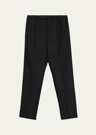 Saint Laurent Mens Pleated Wool Trousers