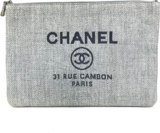 Chanel Pre-owned Canvas chanel-bags - Dames - Vintage Clutch - Blauw - ONE Size - Vintage