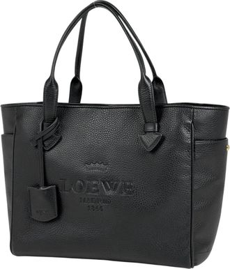 Loewe Black Leather Handbag Tote Bag (Pre-Owned)