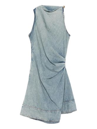 Alexander McQueen draped sleeveless midi dress - Blu