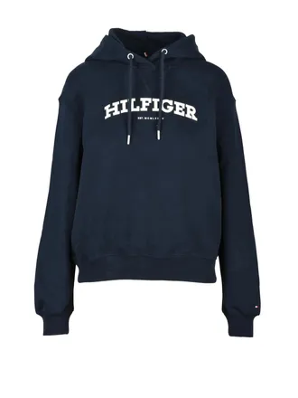 Tommy Hilfiger Cropped Hoodie With Drawstrings And Bold Logo